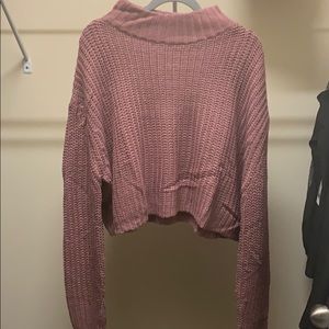 Lon Sleeve Crop Top Sweater